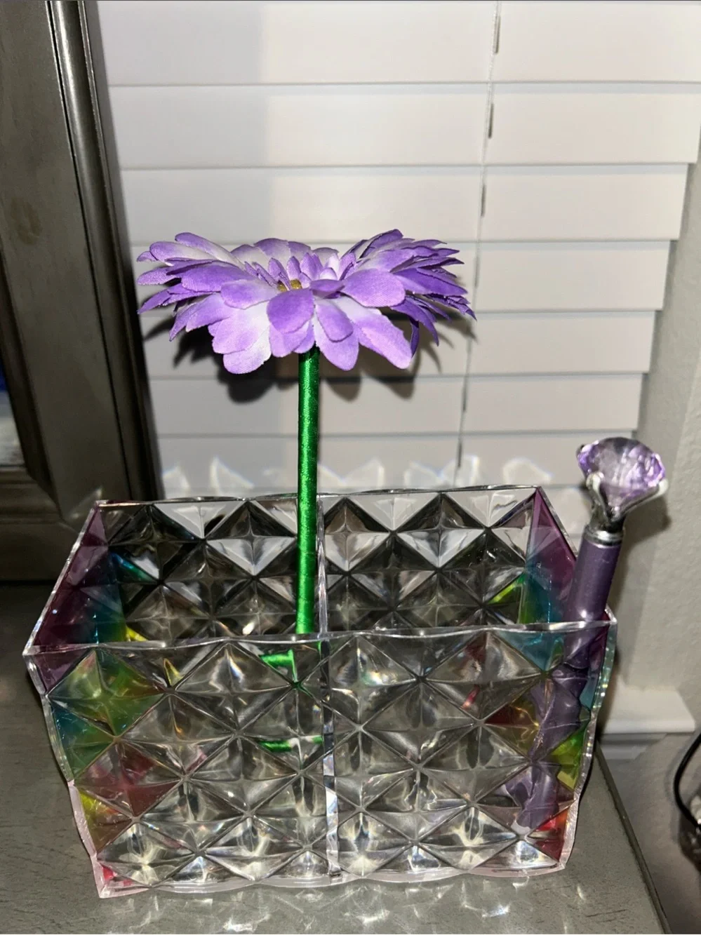 Iridescent Rainbow Pencil Holder or Decorative piece.